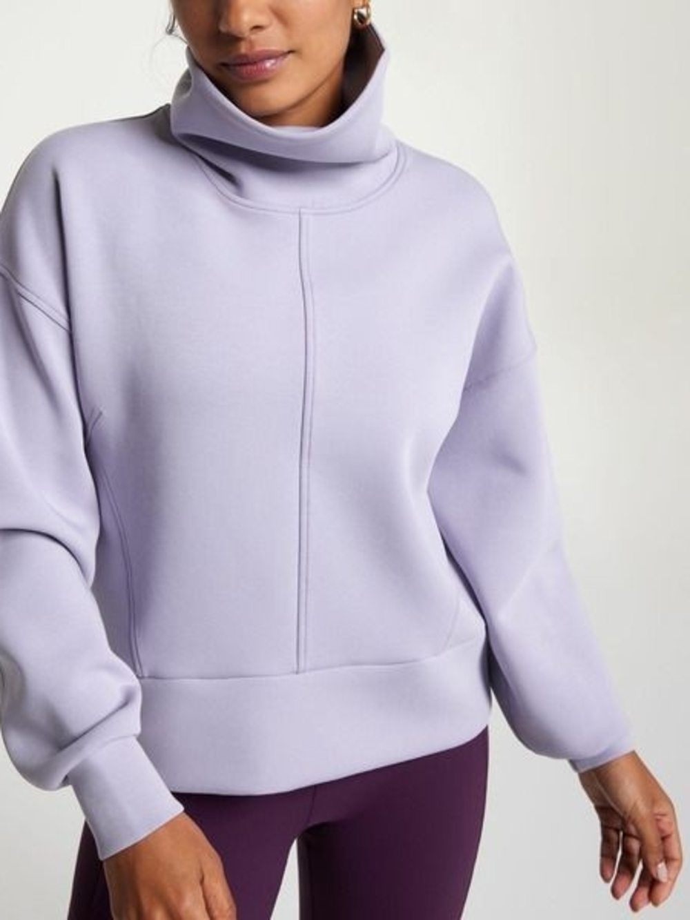 Lavender Cowl-Neck Pullover Sweater